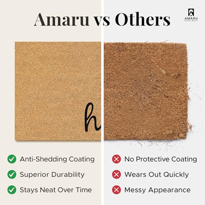 Coir Welcome Mat, Non-Slip, Home Love, 17 x 29 in | 100% Natural Coir, Anti-Shedding, Durable PVC Backing, Traps Dirt and Mud, Indoor and Outdoor Entryway, Easy to Clean - color: Home Love