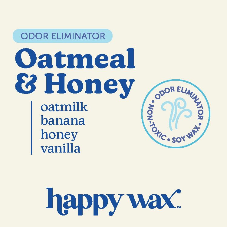 Happy Wax Odor Eliminating Scented Soy Wax Melts – Pet-Safe, Non-Toxic, Use with Wax Warmers - for Home Fragrance & Freshness - 6 Total Oz: Oatmeal & Honey, Pomegranate Citrus and Blooming Vanilla - color: Odor Eliminating Mix