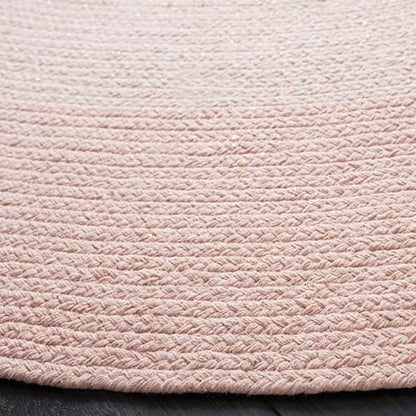 SAFAVIEH Cape Cod Collection 5' Round Pink CAP242U Handmade Braided Cotton Area Rug - color: Pink, size: 5' (Round)