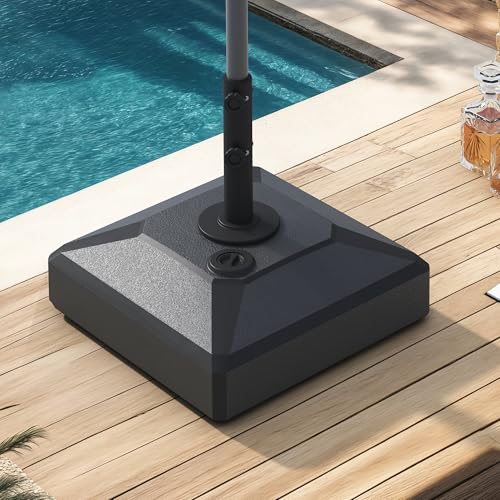 PURPLE LEAF HDML32 115 lbs Patio Market Umbrella Stand Base with Wheels | Convenient Mobility, High Quality HDPE Material, Maintain at least 3 Years, UV Protection, Strong Wind Resistant - size: Standard