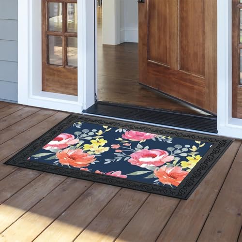 Briarwood Lane Doormat 30x18 Indoor Outdoor Watercolor Floral Spring for Spring Doormat - color: Watercolor Floral