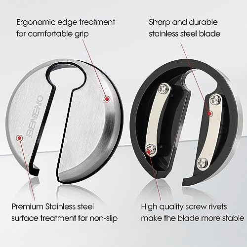 Beneno Wine Opener with Stainless Steel Wine Foil Cutter, Ash silver | Durable Solid Zinc Alloy Body, Upgraded Precise Sharp-Edged Screw, Ergonomic Wing Handle with Non-Slip Grip, Multifunctional - color: Ash silver