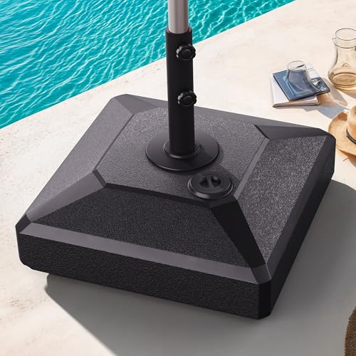 PURPLE LEAF HDML45 158 lbs Patio Market Umbrella Stand Base with Wheels | Convenient Mobility, High Quality HDPE Material, Maintain at least 3 Years, UV Protection, Strong Wind Resistant - size: Heavy-Duty