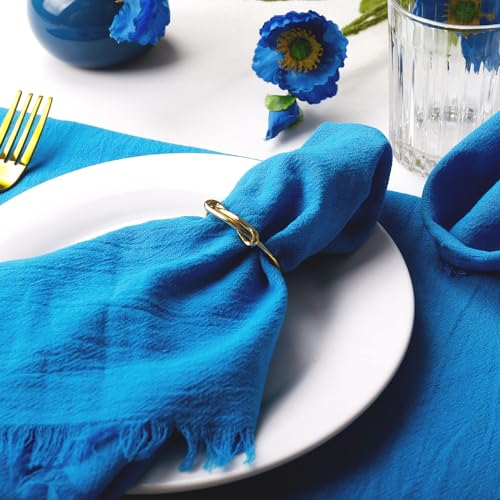 wonlex Gold Napkin Rings Set of 12, Elegant Modern Napkin Ring Buckles Cute Brushed Napkin Rings Serviette Napkin Holder Ring for Weddings Dinner Engagement Party Table (Infinity Knot-Gold) - style: Infinity Knot-Gold