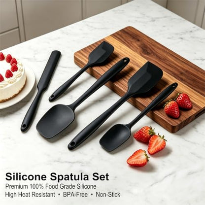 14PCS Kitchen Silicone Cooking Utensils Set with Holder | Heat Resistant, Food-grade Silicone and Stainless Steel, Spatula Set for Nonstick Cookware, Dishwasher Safe,Flexible,Durable
