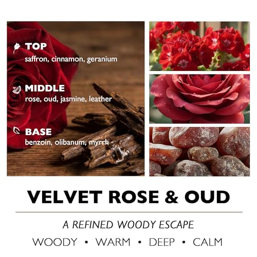 HomeLights Scented Candles | Large Jar Candle-33.3 Oz. Natural Soy Aromatherapy Candles | Up to 130 Hours Burn Time with 3 Cotton Wicks, Home Decorative Fragrance Candles Gift - Velvet Rose Oud - color: Velvet Rose Oud