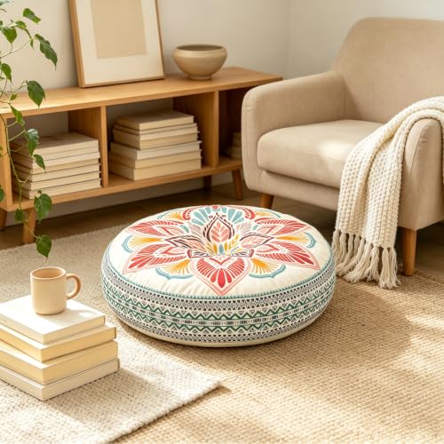 Supportive Floor Meditation Cushion - Large Floor Sitting Pillow for Yoga，K | Floor Sitting, Meditation Support, Yoga Use, Large Size - color: K