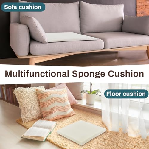 Frienda 3 Pack 1" x 18" x 18" Upholstery High Density Foam Cushion | 2.2 Density 50ild Replacement Square Cut to Size Foam Padding, Seat Couch for Patio Furniture Commercial Dinning Benches - size: 1 x 18 x 18 Inch