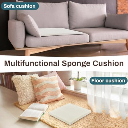 Frienda 3 Pack 1" x 18" x 18" Upholstery High Density Foam Cushion | 2.2 Density 50ild Replacement Square Cut to Size Foam Padding, Seat Couch for Patio Furniture Commercial Dinning Benches - size: 1 x 18 x 18 Inch