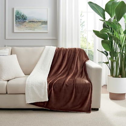 Arkwright Sherpa Fleece Throw Blanket - Plush Fluffy Warm Reversible Soft Sherpa Throw Blanket for Home, Couch, Sofa, Bed, Camping and Travel, 50x60 in, Brown - color: Chocolate Brown, size: Throw (50x60) Pack of 1