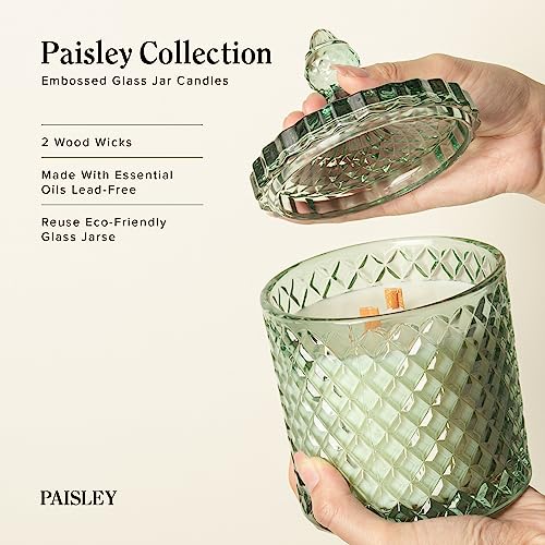 Hidden Label Large Decorative Jar Candle,Larde Wood Wick Lavender Vanilla + Lemongrass Ginger Scented Candle.Soy Wax Candle for Home Scented