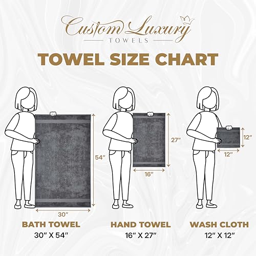 Personalized Bath Towels | Set of 2 | Choose from 12 Fonts | Genuine Turkish Cotton | Oeko-Tex Certified | Personalized Towels | Bathroom Towels - color: Gray - Bath Towels
