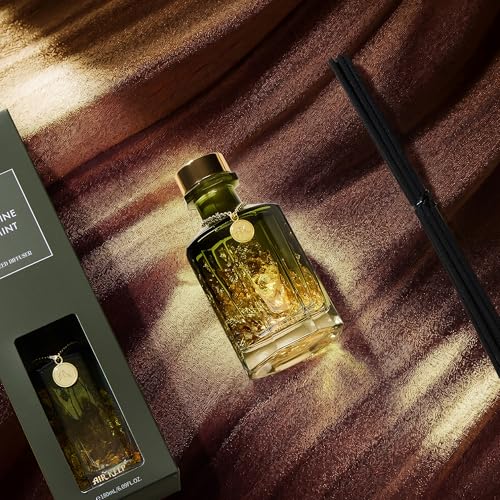 Reed Diffuser Set,Jasmine Mint Luxury Scented Diffuser with Sticks Long Lasting Home Fragrance for Bathroom Shelf Decor 6.09 fl oz (180ml)