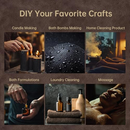 Men Essential Oils Set for Diffusers for Home, 6x10ml Scented Oil | Masculine Essential Oil for Candle Making, Aromatherapy Gift Set for Men, Mahogany, Sandalwood,Cologne,Smoke Vanilla, Leather