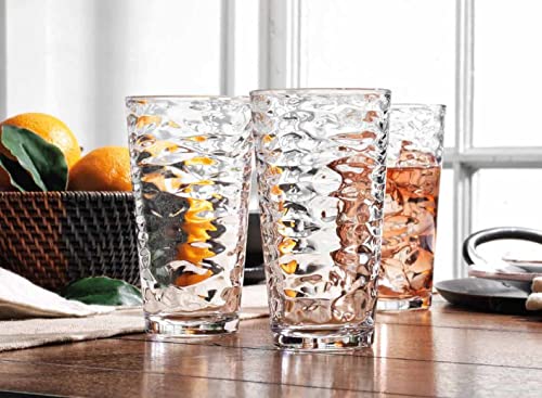 Glaver's Drinking Glasses Set of 4 Highball Glass Cups, 17 Oz. Basic Cooler Glassware, ideal for Water, Juice, Cocktails, Iced Tea and more. Dishwasher Safe. - size: 17 Ounces (4 Count)