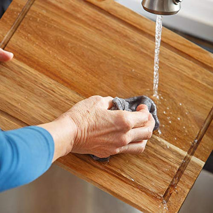 Glad Acacia Wood Cutting Board with Juice Grooves | Reversible Solid Butcher Block and Charcuterie Tray | Home Kitchen Supplies for Chopping and Serving - size: 14"L x 10.6"W