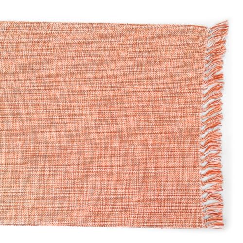 100% Cotton Table Runner - 72x13 Inch, Chambery Textured Table Runner, Durable & Elegant for Dining Table, Wedding, Restaurant, Oeko-TEX Certified - Burnt Orange - color: Burnt Orange