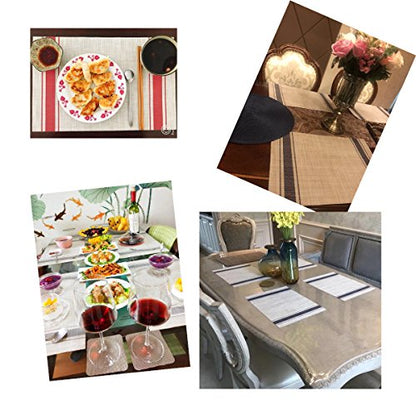 Placemats for Dining Table Set of 6 Washable Plastic Table Mats Kitchen Table Mats Easy to Clean PVC Placemat (Gray) - color: Gray, size: placemats set of 6
