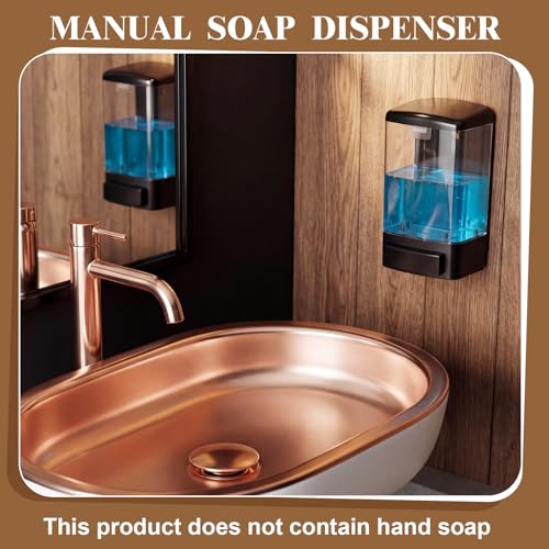 Hushee 4 Pcs Wall Mounted Soap Dispenser,33.8 Oz 1000 Ml,Clear | Manual Press, 1000ml 33.8oz Capacity Clear Window, For Restaurant Bathroom Kitchen Hotel, Liquid Soap Shampoo Dispenser - color: Clear, size: 33.8 oz 1000 ml