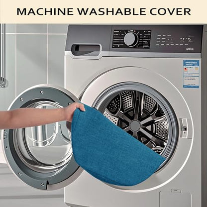 ELFJOY Non-Slip Chair Cushions for Dining Chairs Blue 16.7"x16" | 4 Pack, with Ties and Washable Cover, U Shape, Breathable Fabric, for Kitchen Dining Office Folding Chairs，Comfortable - color: Blue
