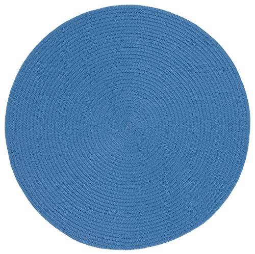 SAFAVIEH Braided Collection Area Rug - 4' Round, Blue, Handmade Country Farmhouse, Ideal for High Traffic Areas in Living Room, Bedroom (BRD402L) - color: Blue, size: 4' (Round)