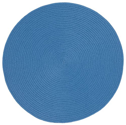 SAFAVIEH Braided Collection Area Rug - 4' Round, Blue, Handmade Country Farmhouse, Ideal for High Traffic Areas in Living Room, Bedroom (BRD402L) - color: Blue, size: 4' (Round)