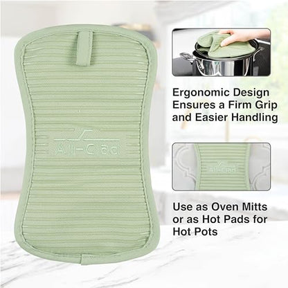 All-Clad Premium Pot Holder & Hot Pad: Heat Resistant to 500 Degrees - 100% Cotton, 10"x6.25" Hot Pad for Kitchen and Barbeque, (1-Pack), Fennel - color: Fennel, size: 1 Pack