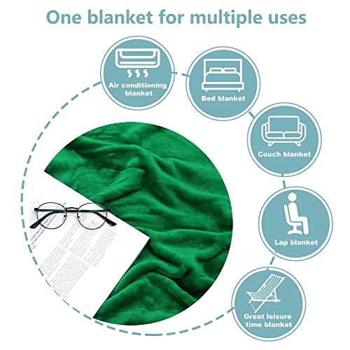 NANPIPER Fleece Blankets Super Soft Flannel King Size Blanket for Bed Luxury Cozy Microfiber Plush Fuzzy Blanket,Emerald Green - color: Emerald Green, size: King