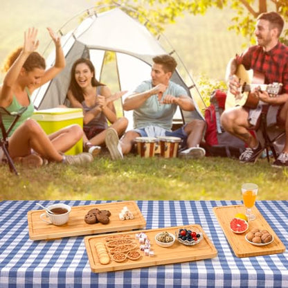 GEHE Natural Bamboo Cupcake Stand, Foldable 3 Tier Cupcake Display Stand Tower, Dessert Table Serving Tray for Birthday/Wedding/Christmas/Party, Charcuterie Boards - color: Bamboo Color