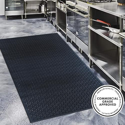 A1HC New All Purpose Rubber Extra Drain 70% Area Floor Mat with Holes for Restaurant Kitchen, Bar Area, Commercial, Residential Entrance, Anti Slip Pool, Garage, Patio High Traffic Area Mat 41x61 Inch - size: 61"L x 41"W x 0.3"Th