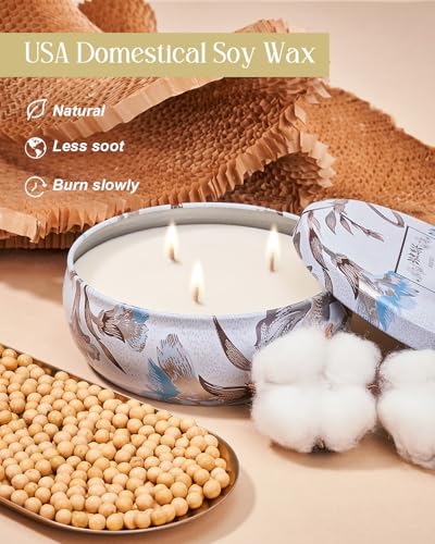 M&SENSE Happy Gardenia Scented Candles 12 oz | Triple Wick, 40 Hour Long Burn, Non-Toxic,100% Natural Soy Wax, Stress Relaxing Aromatherapy Candle Gift for Women Men - color: Happy Gardenia
