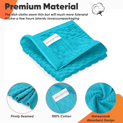 Oven Mitts Kitchen Towels and Dishcloths with Pot Holders Sets, Oven Gloves Hot Pads 500°F Heat Resistant with Silicone Grip, Include 2 Cooking Gloves/2 Potholders/4 Kitchen Towels/4 Dish Towels - color: Lake Blue