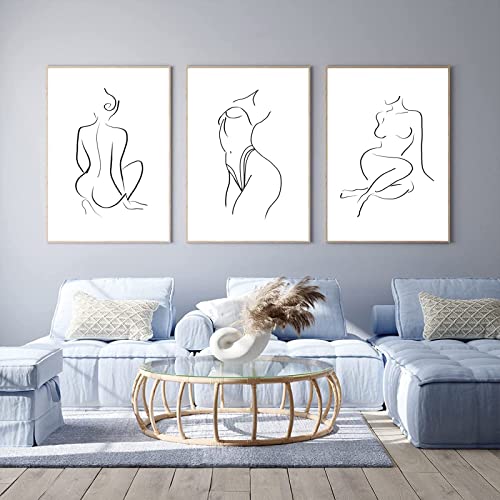 Minimalist Line Wall Art Woman Body Outline Wall Art Prints Women Figure Drawing Painting Body Line Art Wall Decor Female Wall Art Abstract Woman Silhouette Canvas Aesthetic 16x24x3 Inch Unframed - color: Woman Line Art - B, size: 24"L x 16"W, style: Unfr