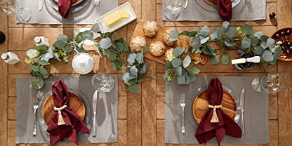 DII Basic Everyday Ribbed Tabletop 100% Cotton, Placemat Set, 13x19, Gray, 6 Piece - color: Gray, size: 13x19"