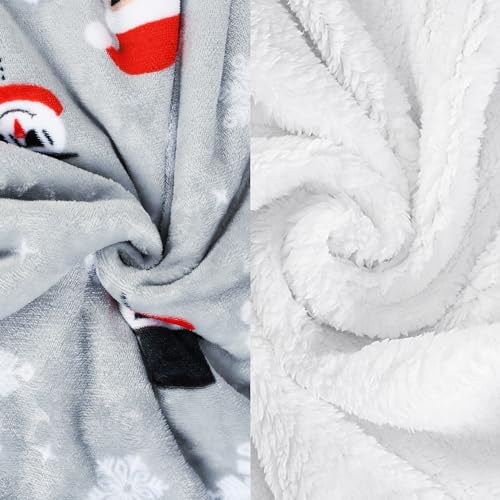 Catalonia Christmas Sherpa Throw Blanket, Xmas Theme Throws, Plush Fleece Couch Blanket |Super Soft, Comfy, Cozy, Fluffy, Warm | 50x60 inch, Ugly - color: Santa Deer Grey, size: 50"x60"