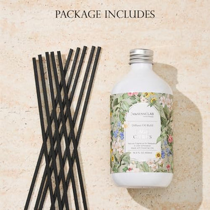 M&SENSE Reed Diffuser Set, Sage Citrus, 17oz Natural Essential Oil | Non-Toxic Organic, Long-Lasting Fragrance, Ideal for Living Room, Home Office, Gifts for Women - color: Sage Citrus