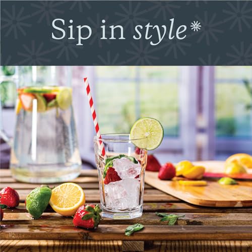 Vikko Drinking Glasses, 11.5 Ounce Glass Cups, Durable Glasses Drinking Set of 6, Stackable Water Glasses, Highball Glasses, Heavy Base Tumblers & Water Glasses, Dishwasher Safe Cups for Kitchen - style: 11.5 Ounce- Set of 6