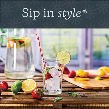 Vikko Drinking Glasses, 11.5 Ounce Glass Cups, Durable Glasses Drinking Set of 6, Stackable Water Glasses, Highball Glasses, Heavy Base Tumblers & Water Glasses, Dishwasher Safe Cups for Kitchen - style: 11.5 Ounce- Set of 6