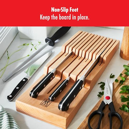 Zwilling 12-Slot In Drawer Knife Block, Beechwood - color: Natural, size: 12 slot