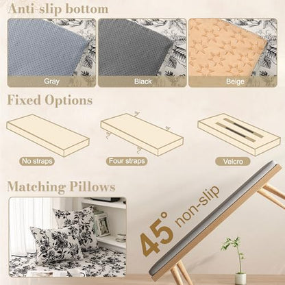 Custom Bay Window Cushion, Jacquard Chenille Window Seat Cushion, Customized Window Sill Seat Cushion, Bench Seating Foam Cushions for Indoor Furniture, Dining Room, Mudroom, Breakfast Nook, Anti-Cat - color: [Cotton Linen] - Light Gray