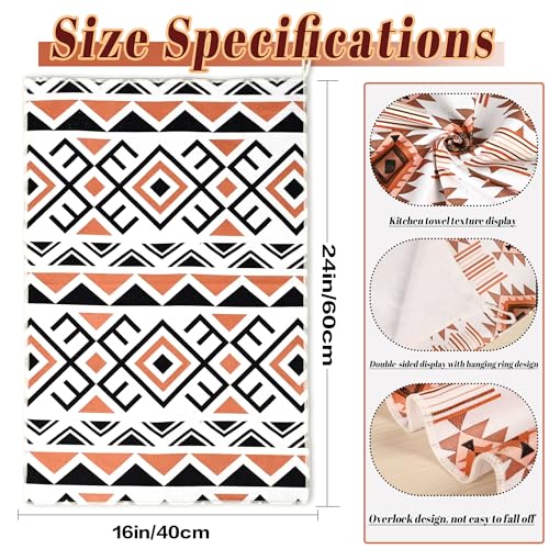 Western Kitchen Towels Set of 2 – 16x24 Inch Aztec Boho Hand Towels, Super Absorbent Microfiber Dish Cloths for Kitchen, Bath, RV & Camping, Gifts for Women - color: Western-2 Aztec