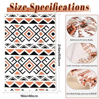 Western Kitchen Towels Set of 2 – 16x24 Inch Aztec Boho Hand Towels, Super Absorbent Microfiber Dish Cloths for Kitchen, Bath, RV & Camping, Gifts for Women - color: Western-2 Aztec