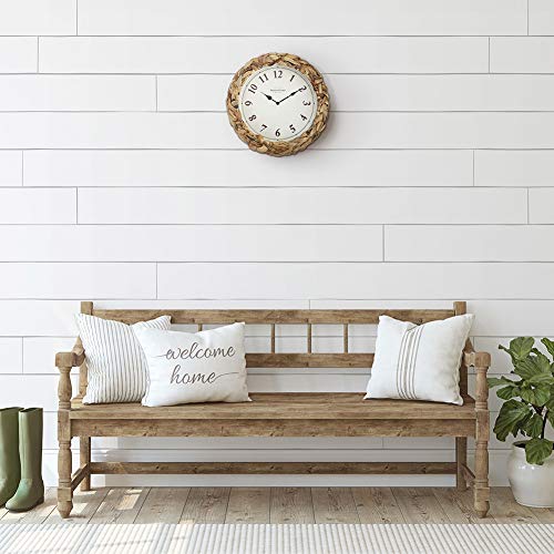 Farmhouse Series, Rustic Woven Clock | 10.5-Inch Natural Woven Water Hyacinth/Seagrass Wall Clock, Wall Art for Home & Farmhouse Decor - size: 10.5 inch