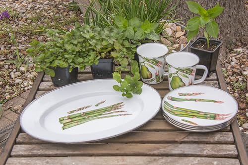 Golden Rabbit Enamelware Oval Platter, 12 x 16in, Fresh Produce - color: Fresh Produce