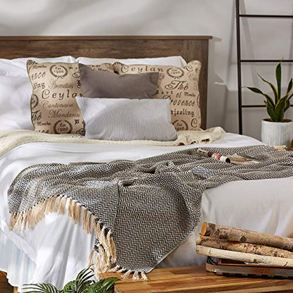 DII Chevron Throw Collection Handloomed Cotton, 50x60, French Blue - color: French Blue, size: 50x60"