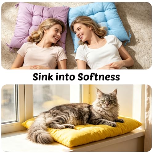 12 Pcs Square Floor Cushions for Classroom 15.7" Large Meditation Cushion Flexible Seating Floor Cushions Floor Pillows for Kids Sitting Pillows for Adults Yoga Living Room Chair Tatami Balcony