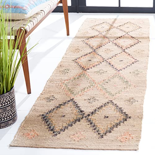SAFAVIEH Kilim Collection Runner Rug - 2'3" x 7', Beige & Gold, Handmade Moroccan Boho Jute & Cotton, Ideal for High Traffic Areas in Living Room, Bedroom (KLM753G) - color: Beige/Gold, size: 2'3" x 7' (Runner)