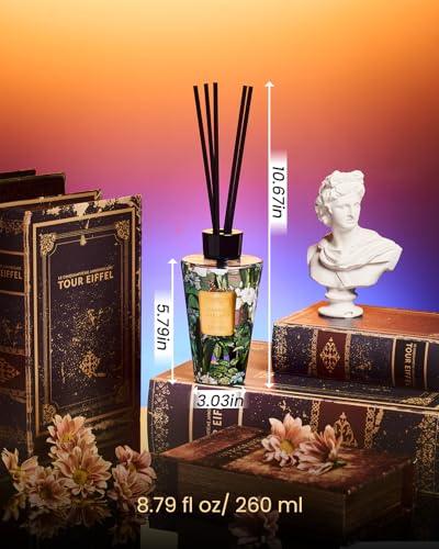 M&SENSE Reed Diffuser Set, Jasmine, 8.79 oz Natural Essential Oil | Non-Toxic Organic, Long-Lasting Fragrance, Ideal for Living Room, Bedroom, Gifts for Women - color: Jasmine