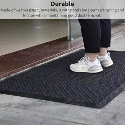 Rubber Scraper Floor Mat 60”x36” 2 Pack - Heavy Duty Outdoor Mats for Garage, Entryway, Door, Mudroom, Boot Tray - All-Weather & Easy Clean - size: 60"x36" Scraper Mats 2Pcs