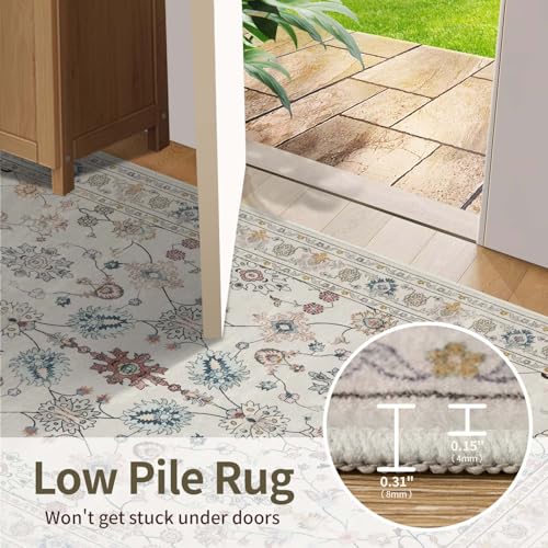 3x5 Entryway Rug,Grey Washable Area Rug | Soft,Machine Washable & Non Slip,Low Pile,Ideal for Girls Room, Nursery,Kids Room - color: Grey, size: 3' x 5' (Rectangular)